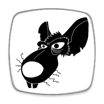 Black Sewer Rat - Square fridge magnet - white - Front