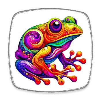 Frog - Square fridge magnet - white - Front