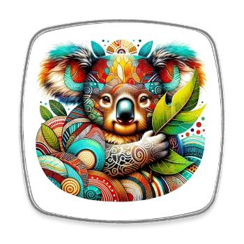 Kunstvoller Koala - Viereckiger Kühlschrankmagnet - Weiß - Vorne