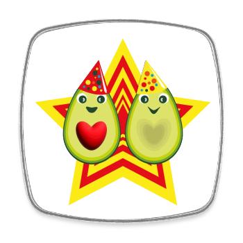 Avocado Liebe mit Stern. - Viereckiger Kühlschrankmagnet - Weiß - Vorne