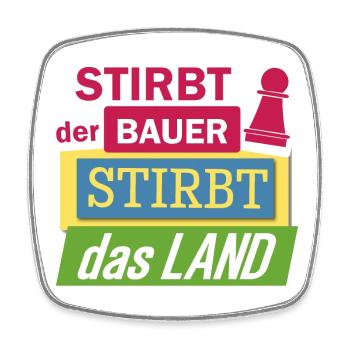 Stirbt der Bauer stirbt das Land Bauernprotest - Viereckiger Kühlschrankmagnet - Weiß - Vorne
