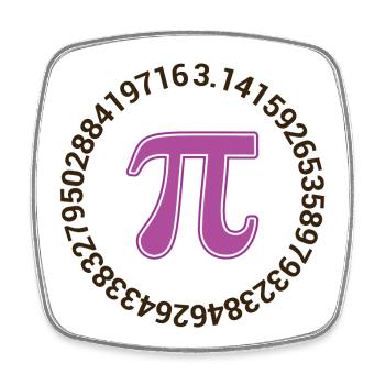Pi-Tag - Glücklicher Pi-Tag - Viereckiger Kühlschrankmagnet - Weiß - Vorne