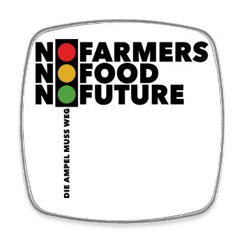 Bauern Protest No Farmers No Food No Future Ampel - Viereckiger Kühlschrankmagnet - Weiß - Vorne
