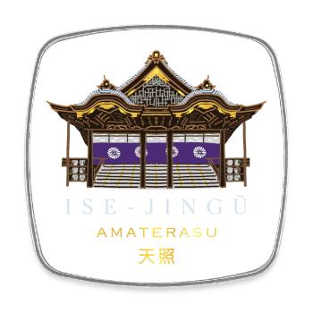 Ise-jingu Shrine, Sun Goddess Amaterasu, Japan - Square fridge magnet - white - Front