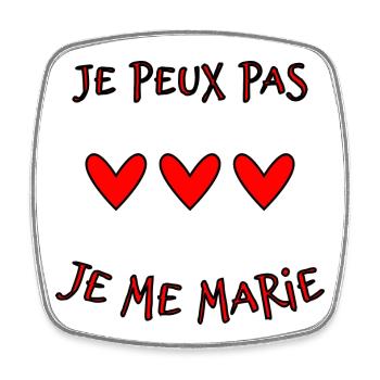 COUPLE. JUST MARRIED. EVJF. SAINT VALENTIN. MARIES - Magnet carré - blanc - Devant