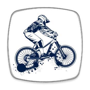 VTT - Magnet carré - blanc - Devant