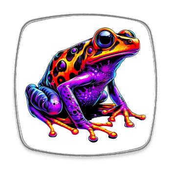Frosch - Viereckiger Kühlschrankmagnet - Weiß - Vorne