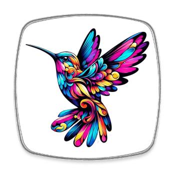 Kolibri - Viereckiger Kühlschrankmagnet - Weiß - Vorne