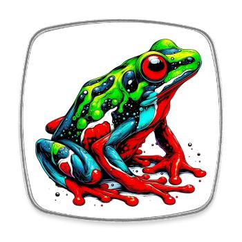 Frosch - Viereckiger Kühlschrankmagnet - Weiß - Vorne
