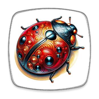 Coccinelle - Magnet carré - blanc - Devant