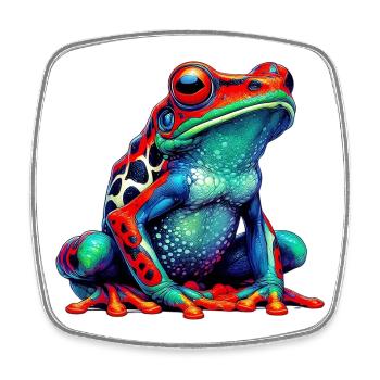 Frosch - Viereckiger Kühlschrankmagnet - Weiß - Vorne