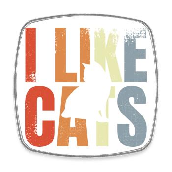 Cat Lovers - Square fridge magnet - white - Front