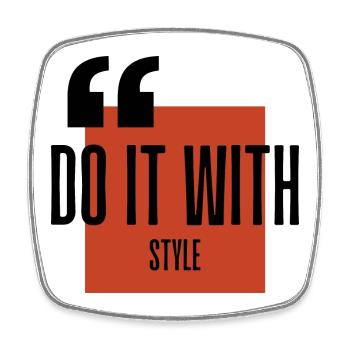 Bit Wit Style Logo - Viereckiger Kühlschrankmagnet - Weiß - Vorne