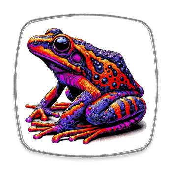 Frosch - Viereckiger Kühlschrankmagnet - Weiß - Vorne