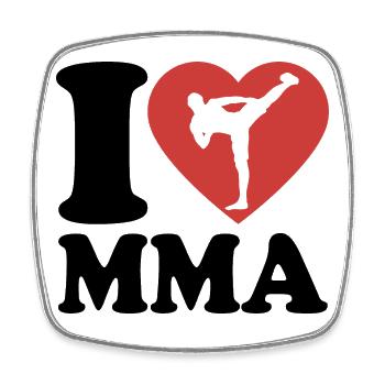 I Love MMA - Herz - Hobby - Viereckiger Kühlschrankmagnet - Weiß - Vorne