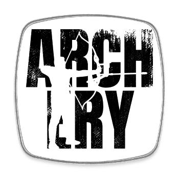 Archerie - Magnet carré - blanc - Devant