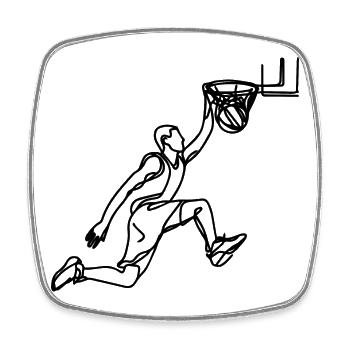 Basketball Illustration - Square fridge magnet - white - Front