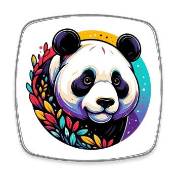 Panda - Viereckiger Kühlschrankmagnet - Weiß - Vorne