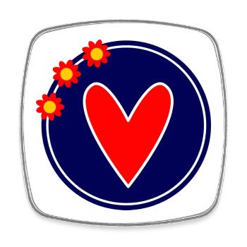HERZ. HERZ. VALENTINSTAG. LIEBE. LIEBE. PAAR. - Viereckiger Kühlschrankmagnet - Weiß - Vorne