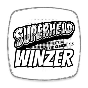 Superheld, clever getarnt als Winzer - Viereckiger Kühlschrankmagnet - Weiß - Vorne