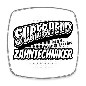 Superheld, clever getarnt als Zahntechniker - Viereckiger Kühlschrankmagnet - Weiß - Vorne