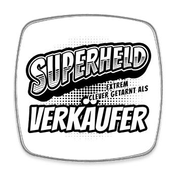 Superheld, clever getarnt als Verkäufer - Viereckiger Kühlschrankmagnet - Weiß - Vorne