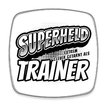 Superheld, clever getarnt als Trainer - Viereckiger Kühlschrankmagnet - Weiß - Vorne