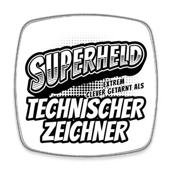 Superheld, clever getarn Technischer Zeichner - Viereckiger Kühlschrankmagnet - Weiß - Vorne