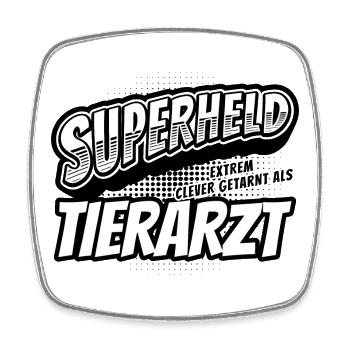 Superheld, clever getarnt als Tierarzt - Viereckiger Kühlschrankmagnet - Weiß - Vorne