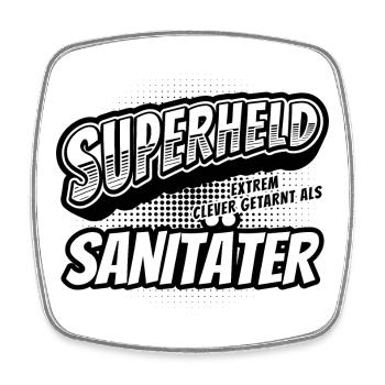 Superheld, clever getarnt als Sanitäter - Viereckiger Kühlschrankmagnet - Weiß - Vorne