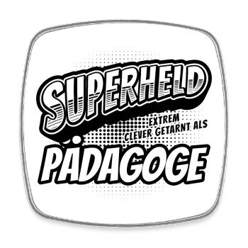 Superheld, clever getarnt als Pädagoge - Viereckiger Kühlschrankmagnet - Weiß - Vorne