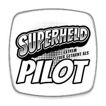Superheld, clever getarnt als Pilot - Viereckiger Kühlschrankmagnet - Weiß - Vorne