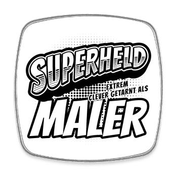 Superheld, clever getarnt als Maler - Viereckiger Kühlschrankmagnet - Weiß - Vorne