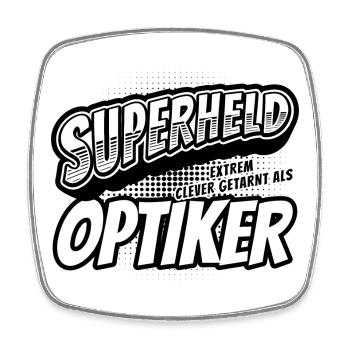 Superheld, clever getarnt als Optiker - Viereckiger Kühlschrankmagnet - Weiß - Vorne