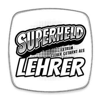 Superheld, clever getarnt als Lehrer - Viereckiger Kühlschrankmagnet - Weiß - Vorne