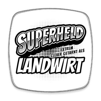 Superheld, clever getarnt als Landwirt - Viereckiger Kühlschrankmagnet - Weiß - Vorne