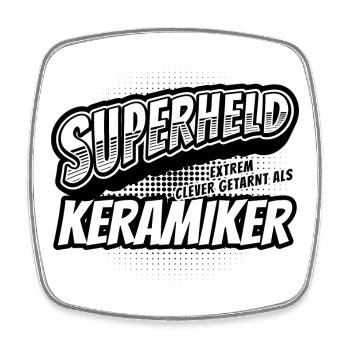 Superheld, clever getarnt als Keramiker - Viereckiger Kühlschrankmagnet - Weiß - Vorne