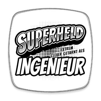 Superheld, clever getarnt als Ingenieur - Viereckiger Kühlschrankmagnet - Weiß - Vorne