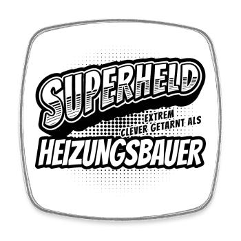 Superheld, clever getarnt als Heizungsbauer - Viereckiger Kühlschrankmagnet - Weiß - Vorne