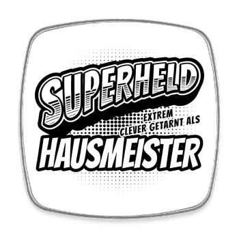 Superheld, clever getarnt als Hausmeister - Viereckiger Kühlschrankmagnet - Weiß - Vorne