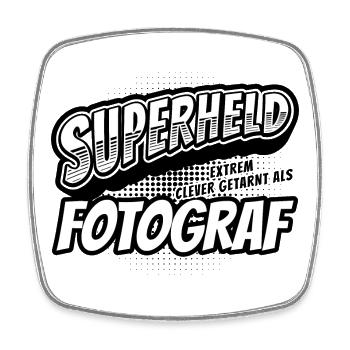 Superheld, clever getarnt als Fotograf - Viereckiger Kühlschrankmagnet - Weiß - Vorne