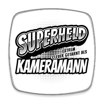 Superheld, clever getarnt als Kameramann - Viereckiger Kühlschrankmagnet - Weiß - Vorne