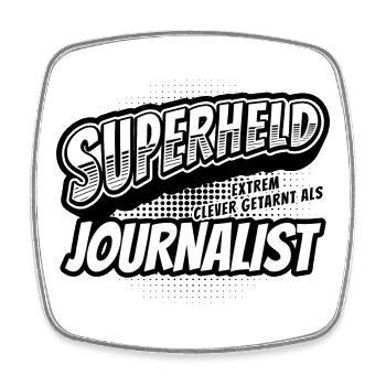 Superheld, clever getarnt als Journalist - Viereckiger Kühlschrankmagnet - Weiß - Vorne