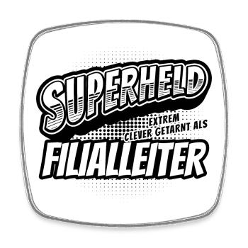 Superheld, clever getarnt als Filialleiter - Viereckiger Kühlschrankmagnet - Weiß - Vorne