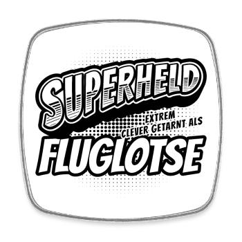 Superheld, clever getarnt als Fluglotse - Viereckiger Kühlschrankmagnet - Weiß - Vorne