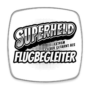Superheld, clever getarnt als Flugbegleiter - Viereckiger Kühlschrankmagnet - Weiß - Vorne