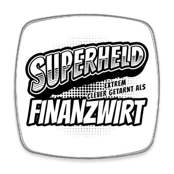 Superheld, clever getarnt als Finanzwirt - Viereckiger Kühlschrankmagnet - Weiß - Vorne