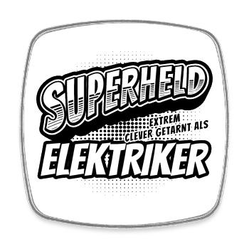 Superheld, clever getarnt als Elektriker - Viereckiger Kühlschrankmagnet - Weiß - Vorne