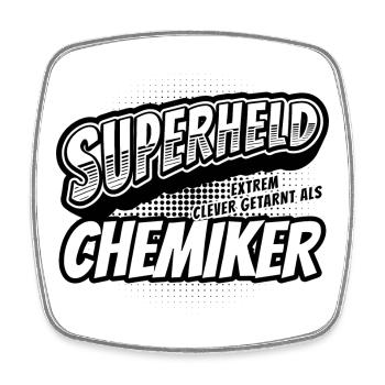 Superheld, clever getarnt als Chemiker - Viereckiger Kühlschrankmagnet - Weiß - Vorne