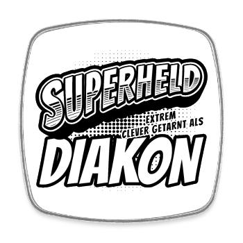 Superheld, clever getarnt als Diakon - Viereckiger Kühlschrankmagnet - Weiß - Vorne